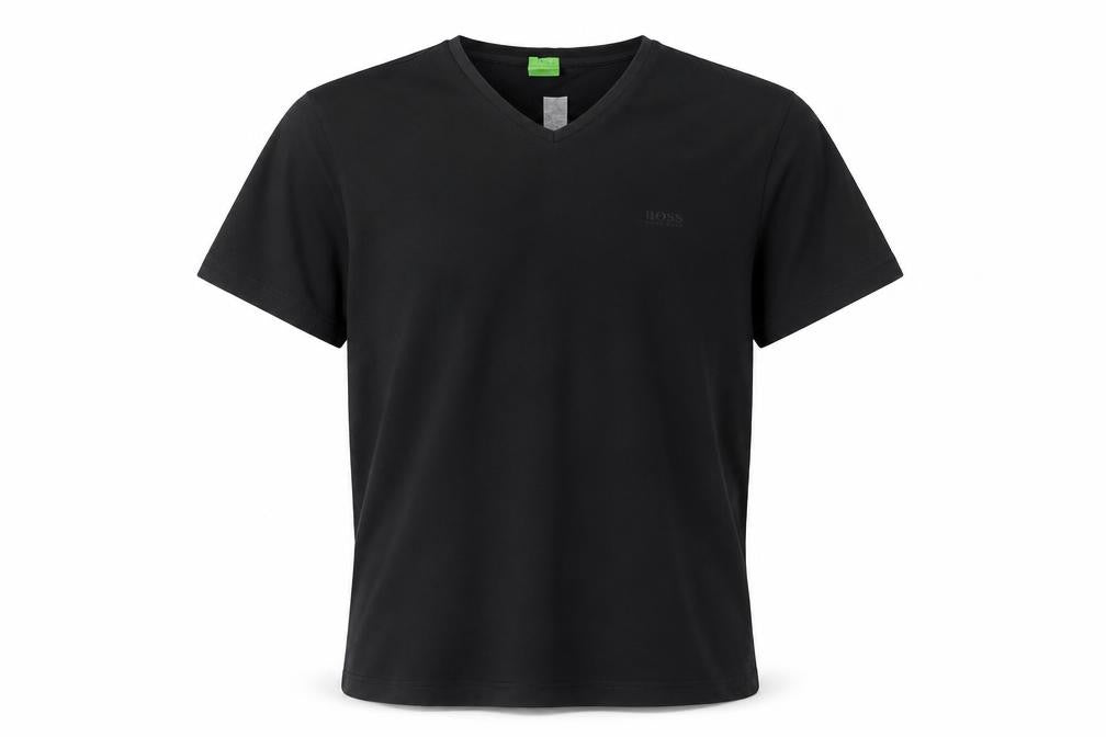 Hugo Boss Men Black Slim Fit V-Neck Cotton T-Shirt Size L