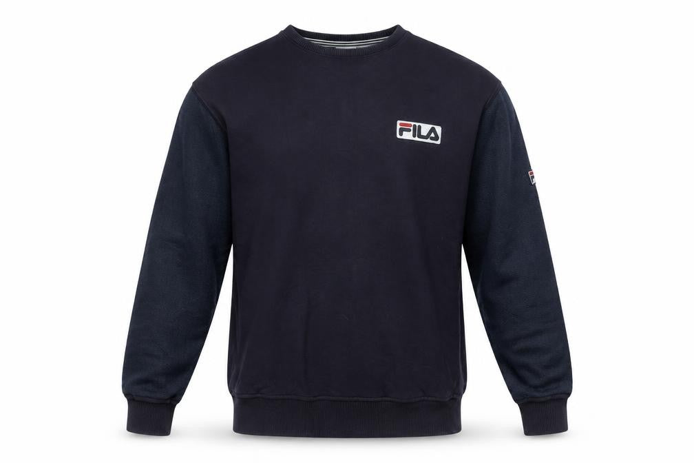 Fila Men's Black Medium Pullover Sweatshirt Crew Neck Logo Sportswear