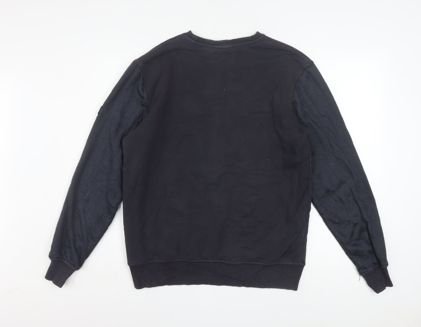 FILA Men's Black Medium Pullover Sweatshirt Crew Neck Logo Sportswear