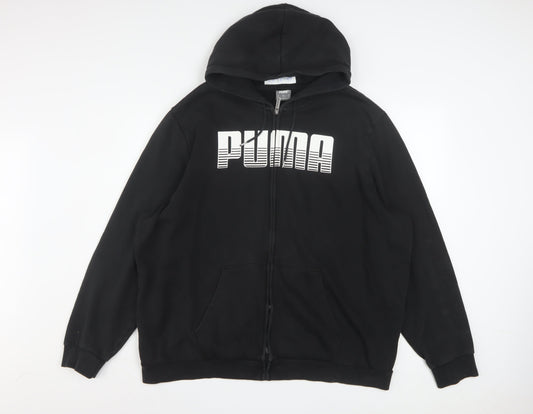 Puma Mens Black XXL Full Zip Hoodie Cotton Blend Graphic