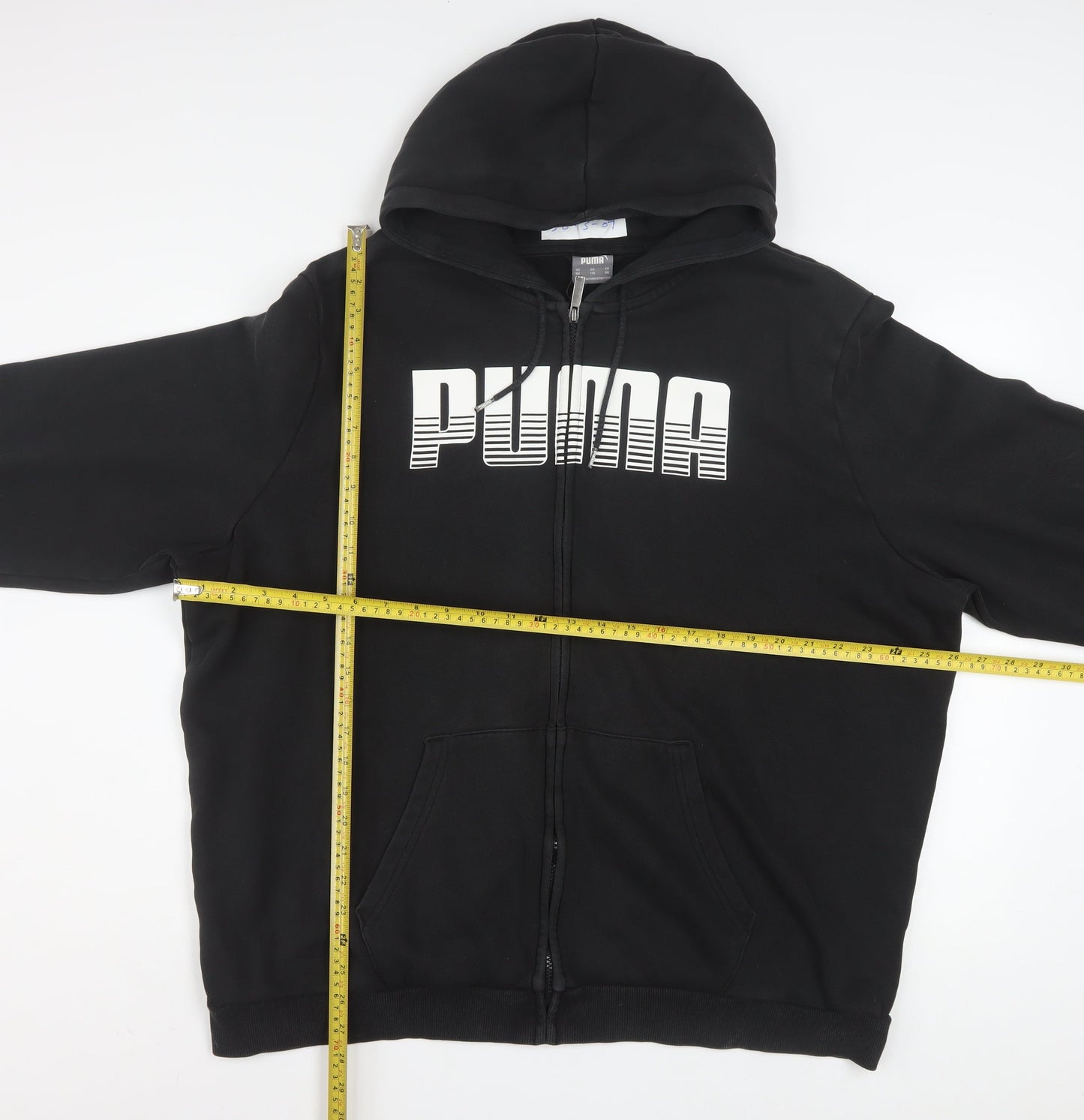 Puma Mens Black XXL Full Zip Hoodie Cotton Blend Graphic