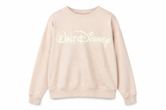 Disney Women Beige XS Pullover Sweatshirt with Logo Print