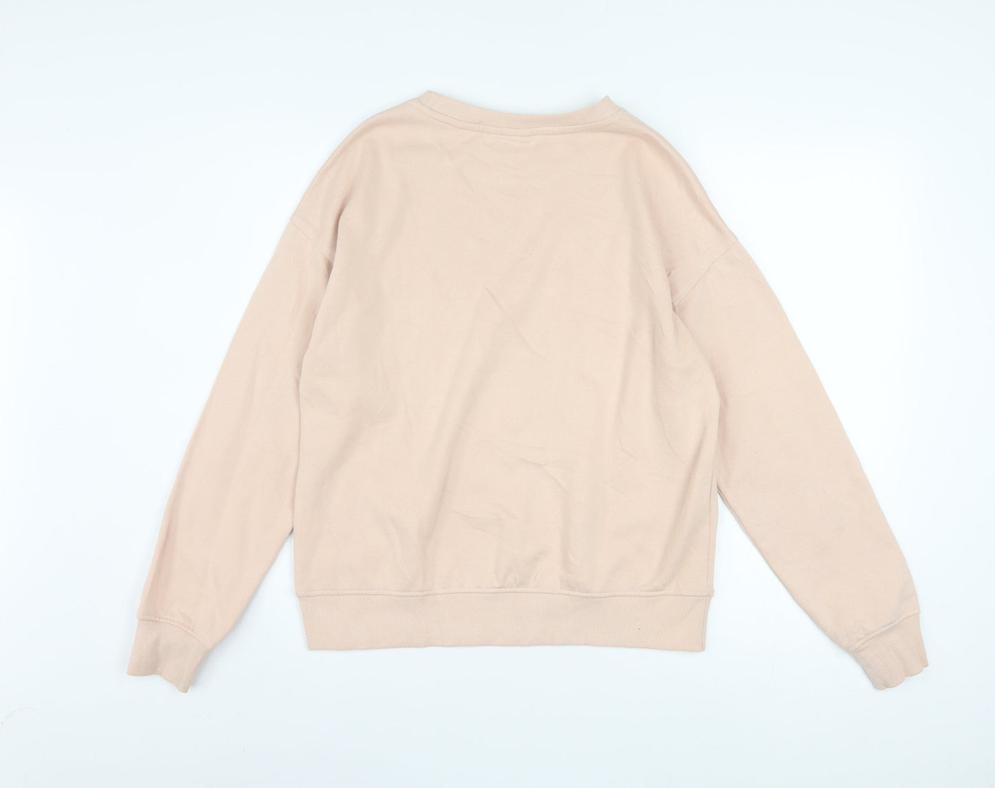 Disney Women Beige XS Pullover Sweatshirt with Logo Print