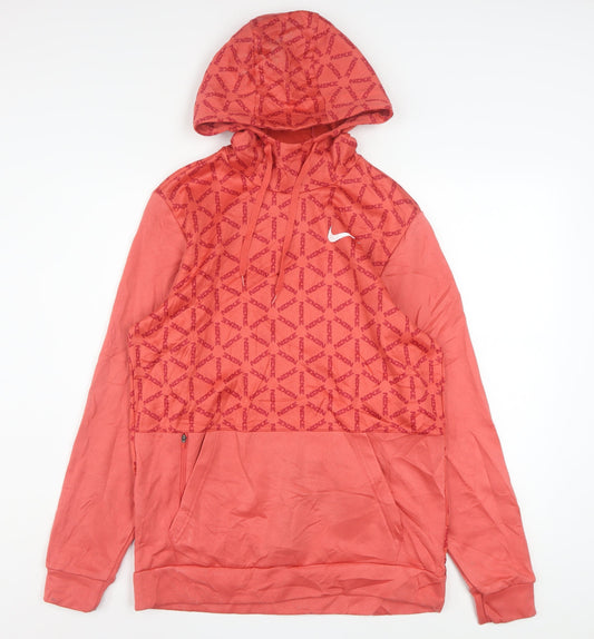 Nike Men's Red Therma-Fit Pullover Hoodie Small Athletic Fleece