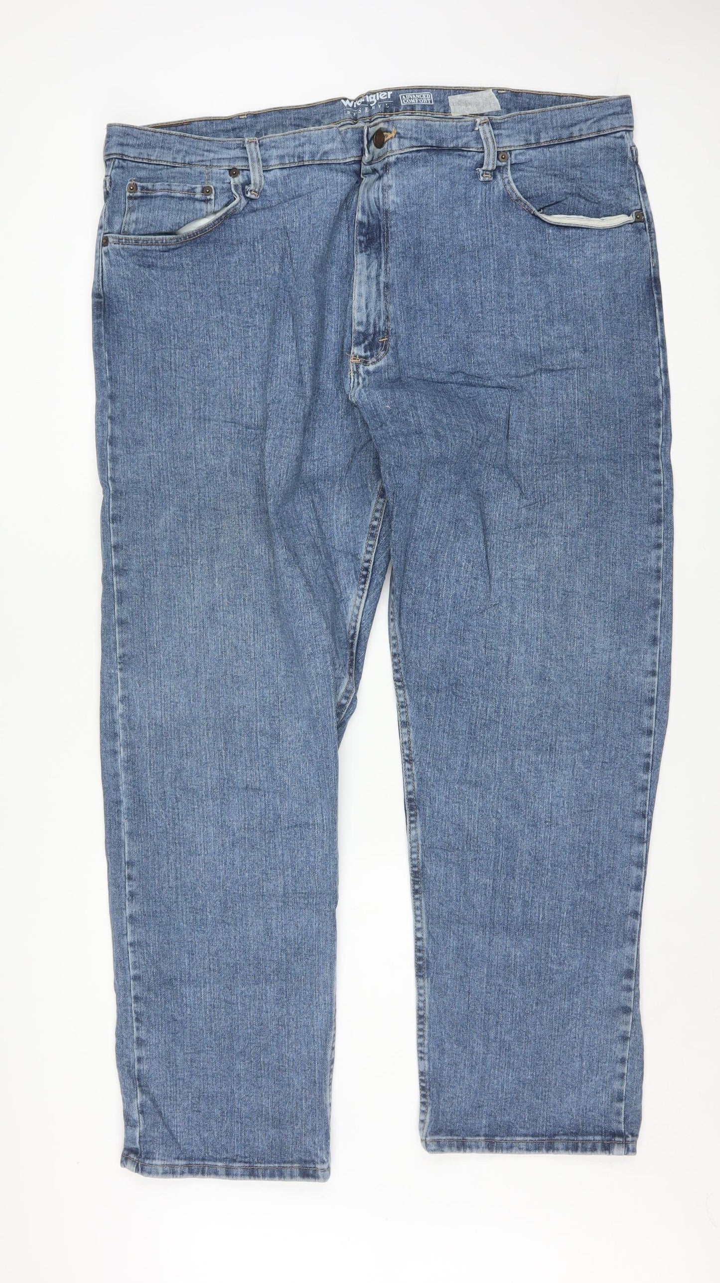 Wrangler Men's Blue Straight Fit Denim Jeans 42x30 Big & Tall