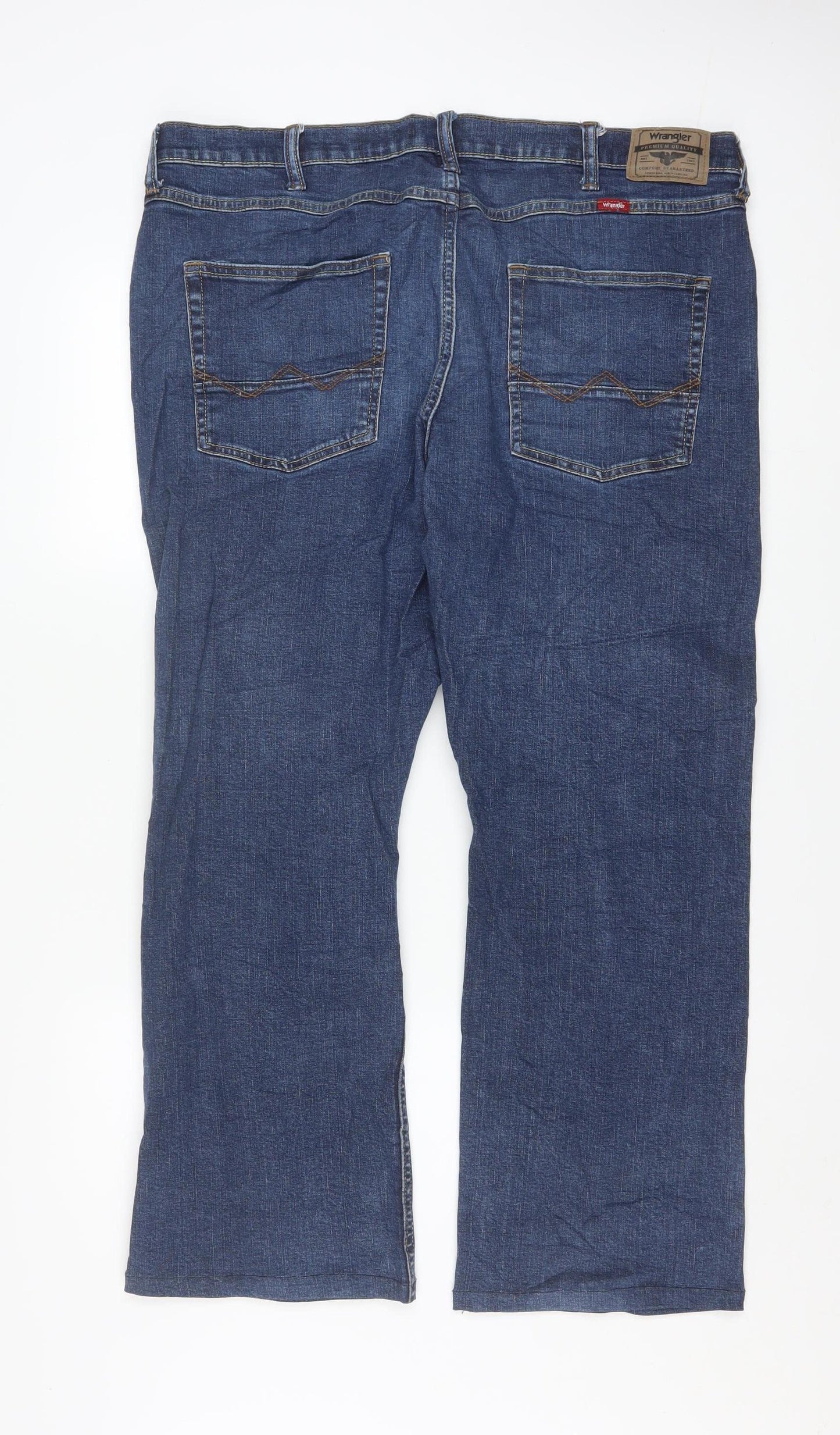 Wrangler Mens Blue Straight Fit Denim Jeans 38x30 Classic Style