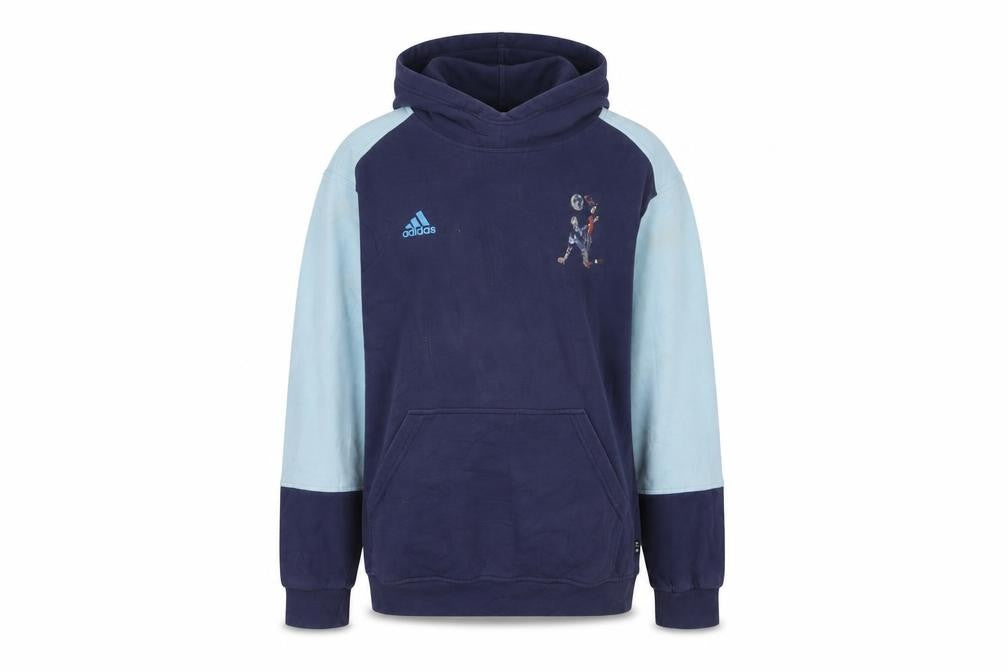 Adidas Men's Blue XL Pullover Hoodie with Football Graphic