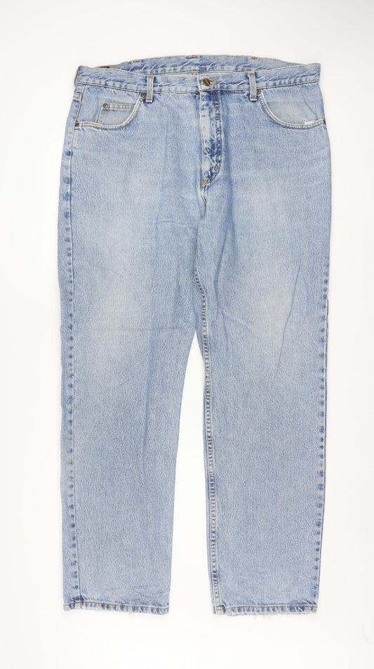 Lee Mens Blue Light Wash Straight Leg Denim Jeans Size 32x31