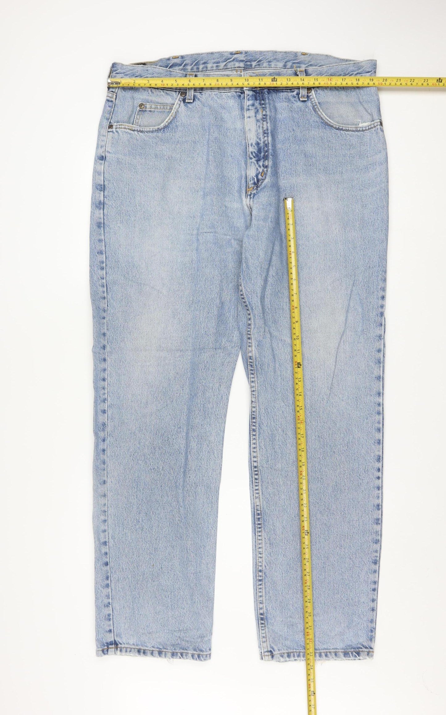 Lee Mens Blue Light Wash Straight Leg Denim Jeans Size 32x31