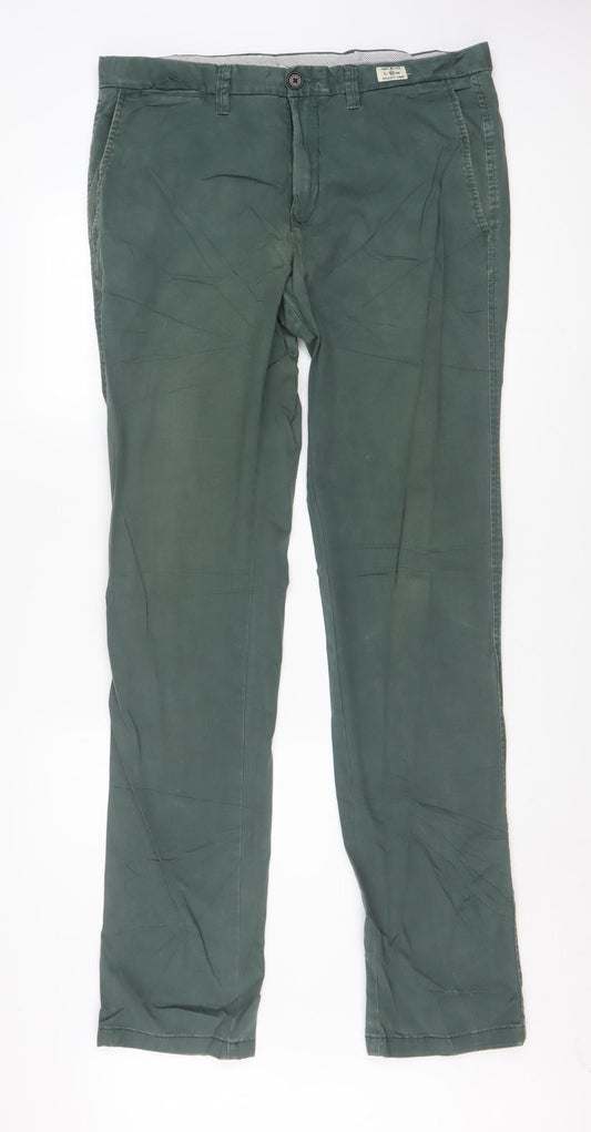 Tommy Hilfiger Men's Green 36x36 Chino Trousers Cotton Stretch