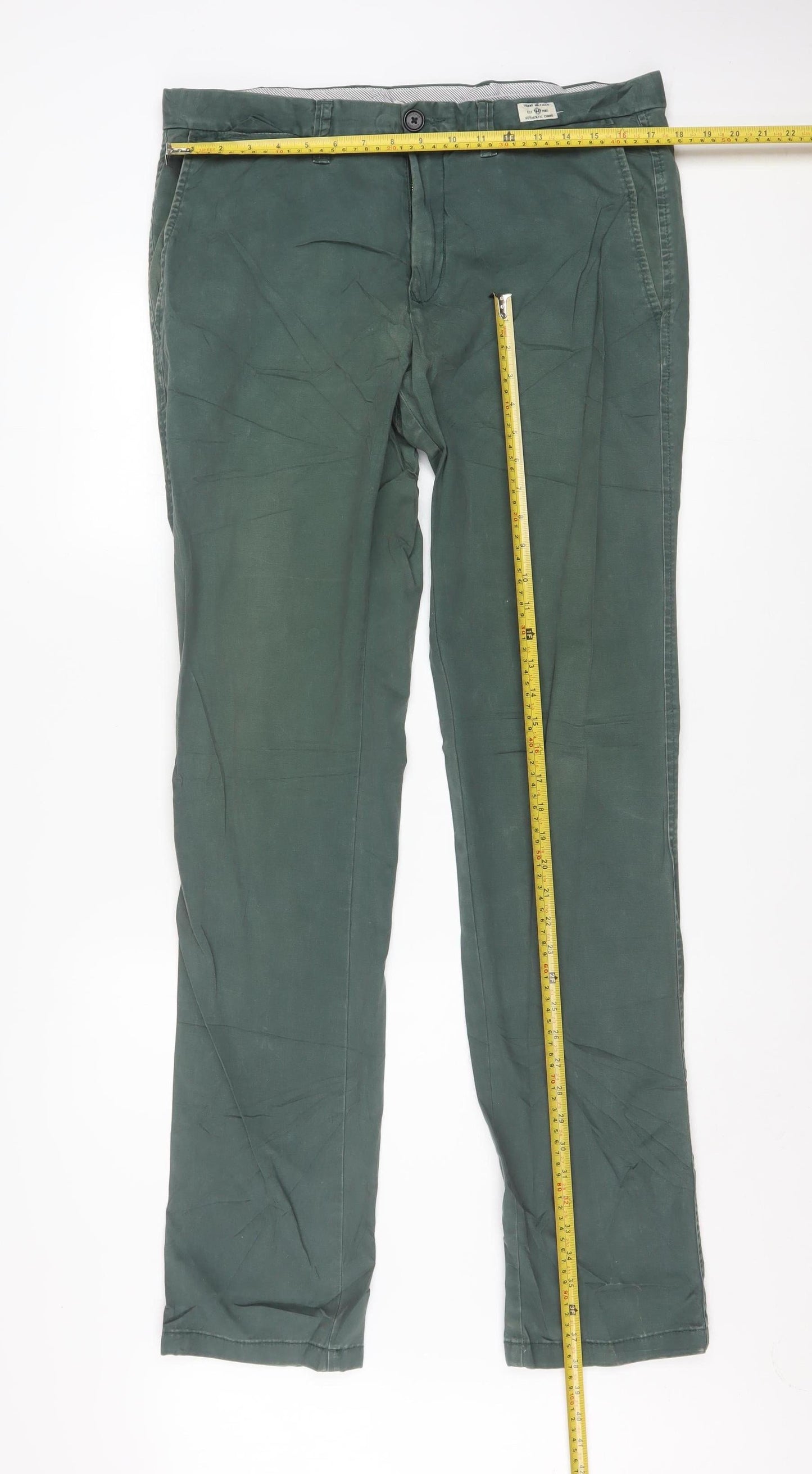 Tommy Hilfiger Men's Green 36x36 Chino Trousers Cotton Stretch