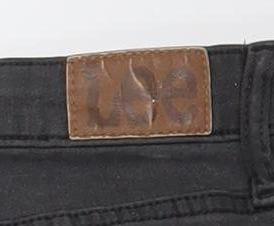 Lee Womens Black Straight Leg Jeans Size 14L Stretch Denim