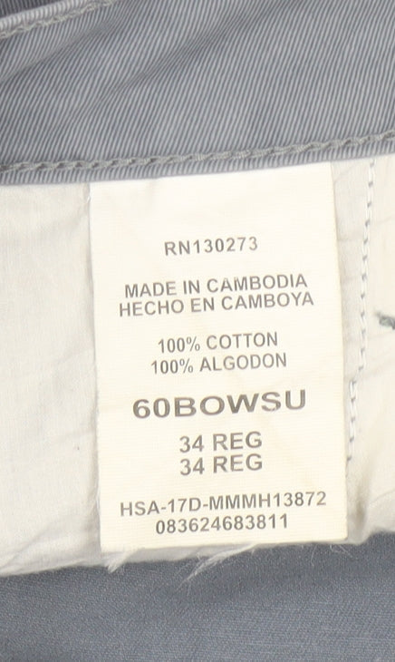 Wrangler Men’s Grey Cargo Shorts Size 34 Regular Cotton