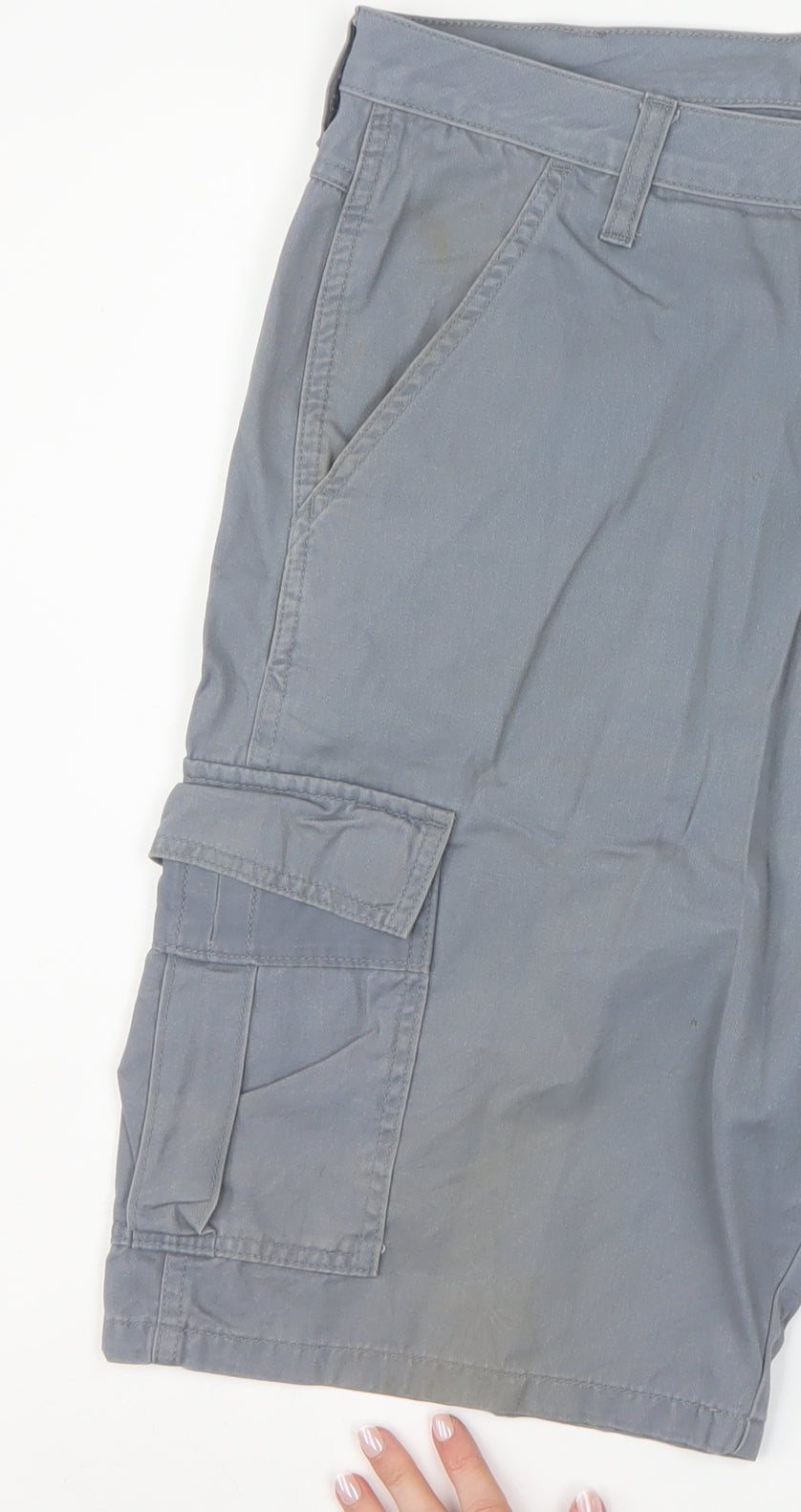 Wrangler Men’s Grey Cargo Shorts Size 34 Regular Cotton