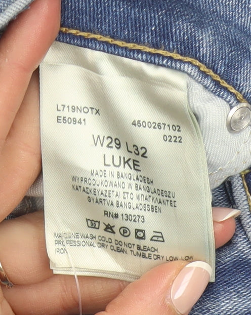 Lee Mens Blue Luke Slim Fit Jeans W29 L32 Denim 5-Pocket