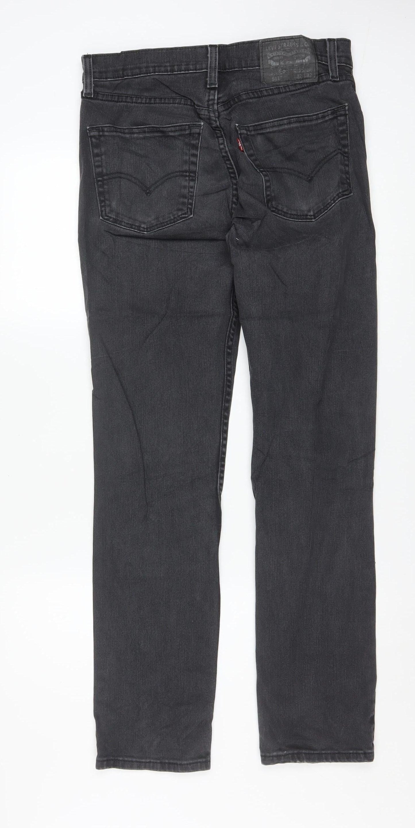 Levi's 511 Men's Black Slim Fit Denim Jeans 32W 32L Straight Leg