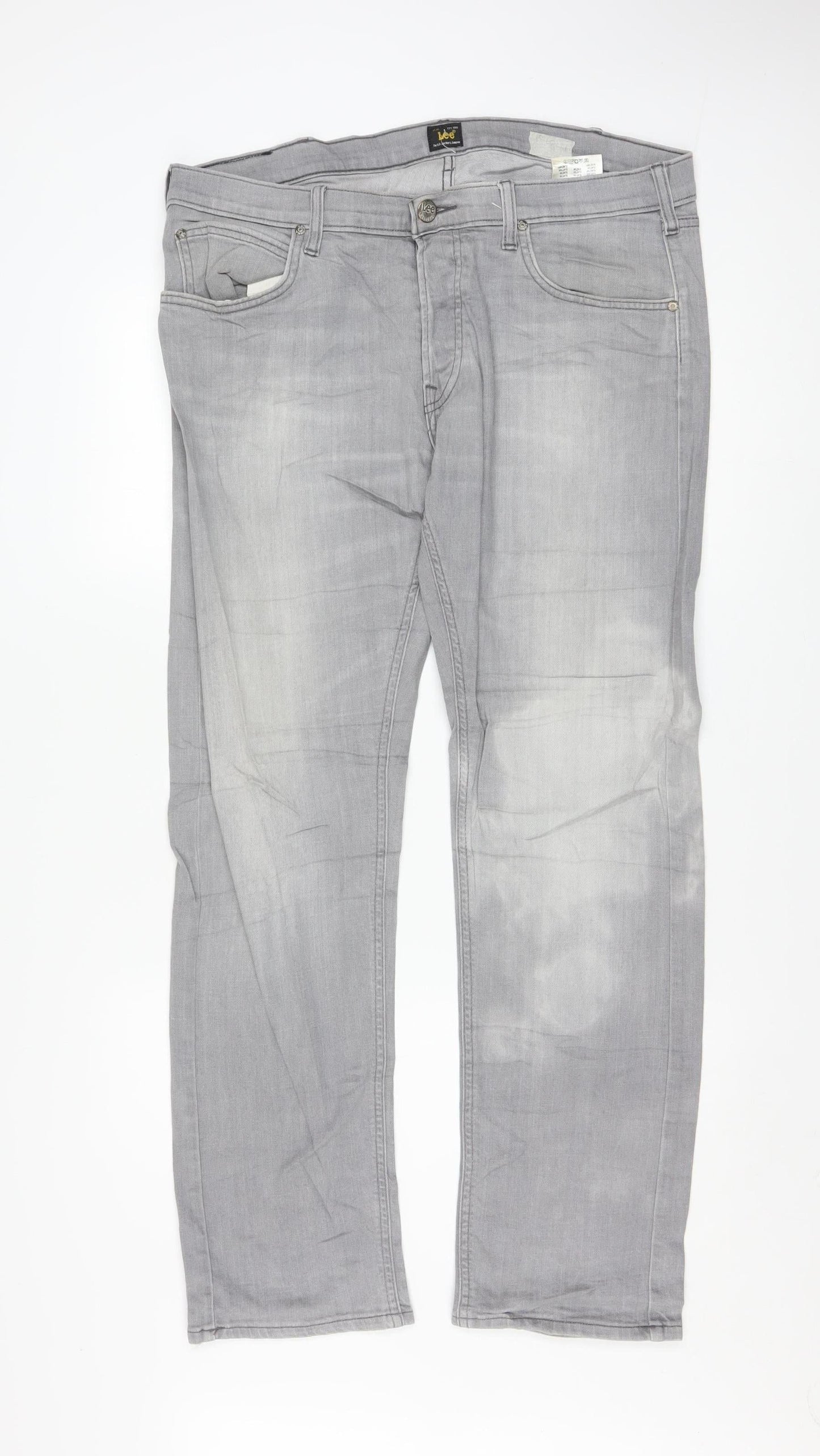 Lee Men Grey Daren Regular Fit Straight Denim Jeans W36 L32