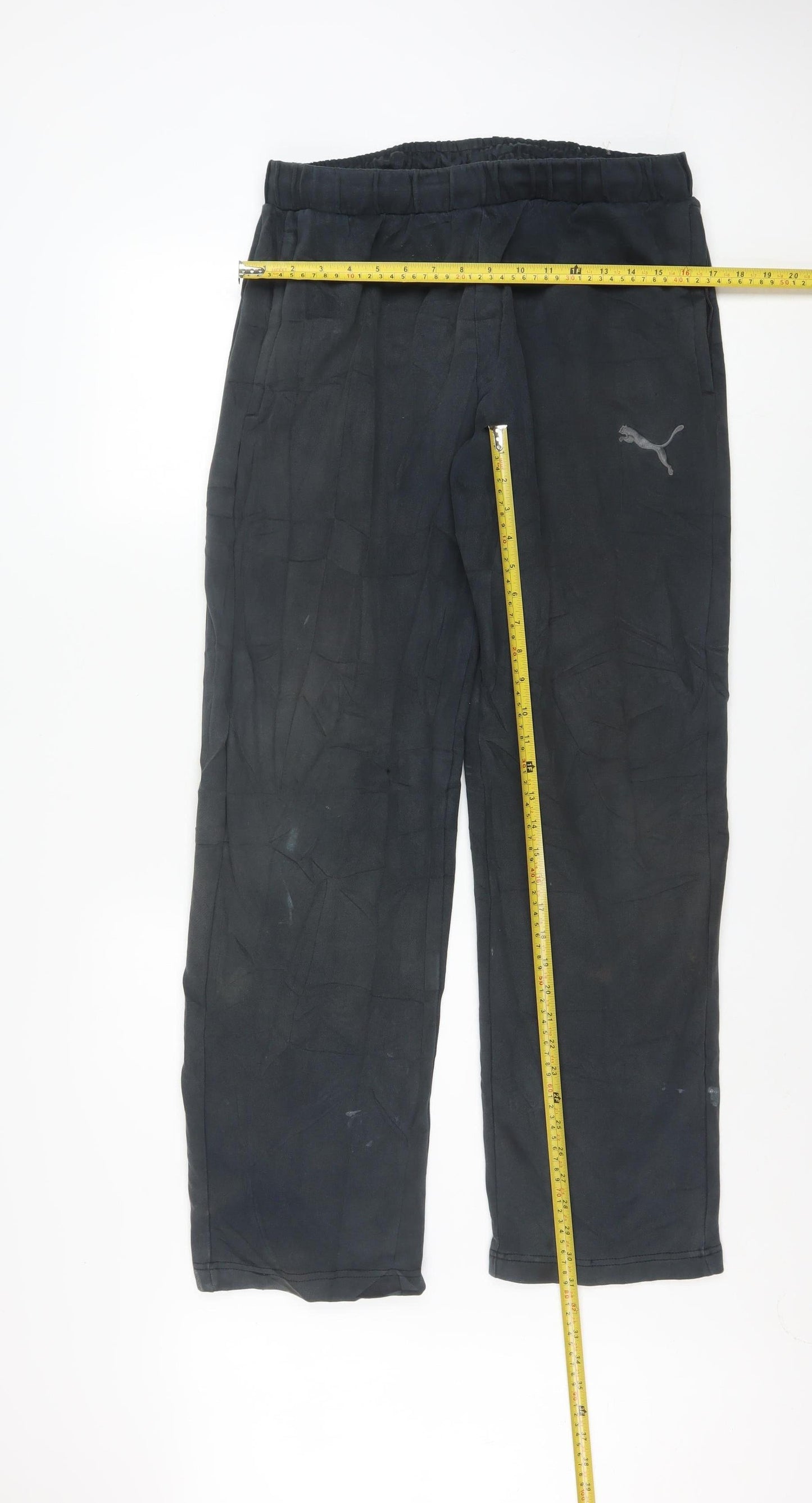 Puma Men's Black Track Pants L Regular Fit Cotton Blend
