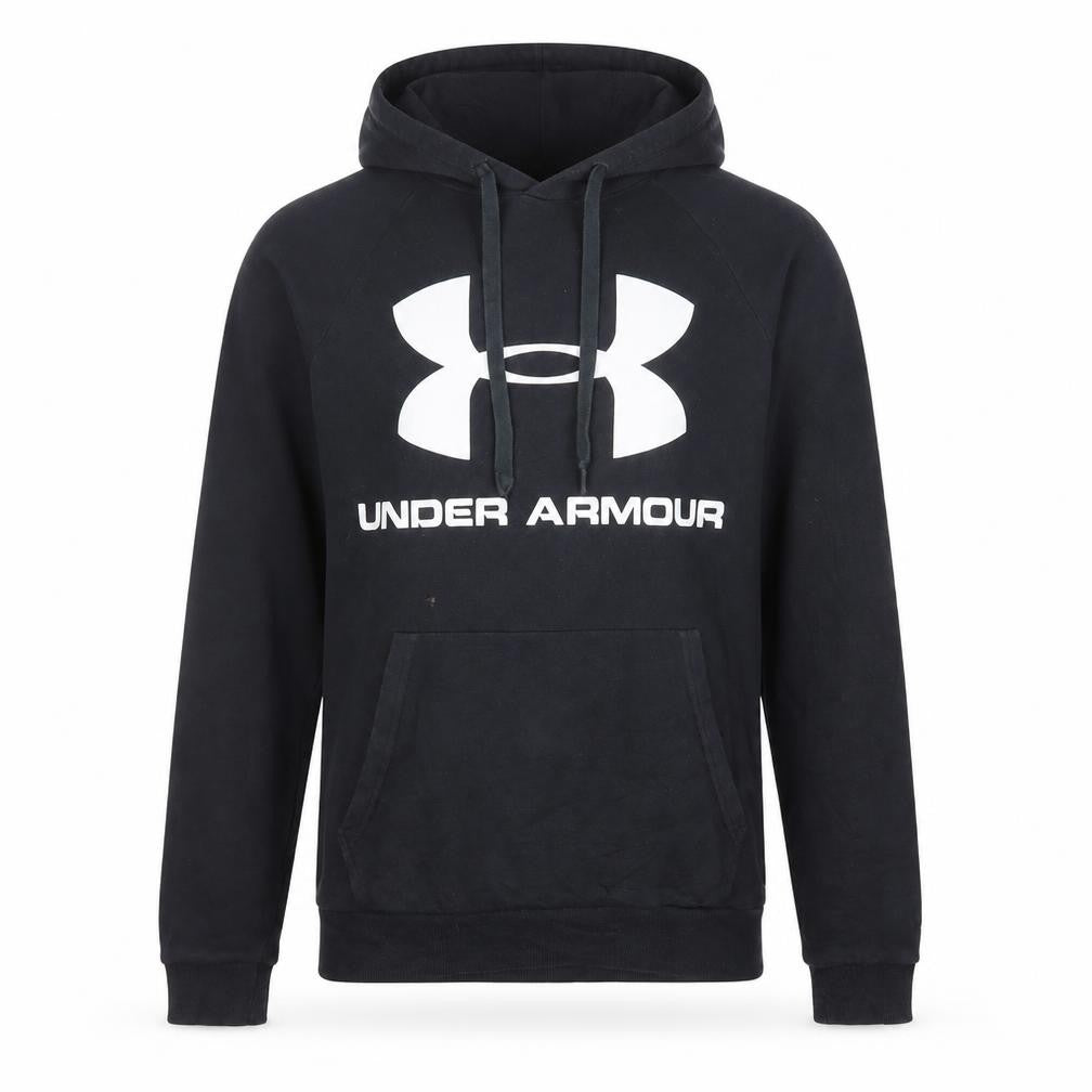 Under Armour Men's Black Small Pullover Hoodie Logo Graphic Sportswear