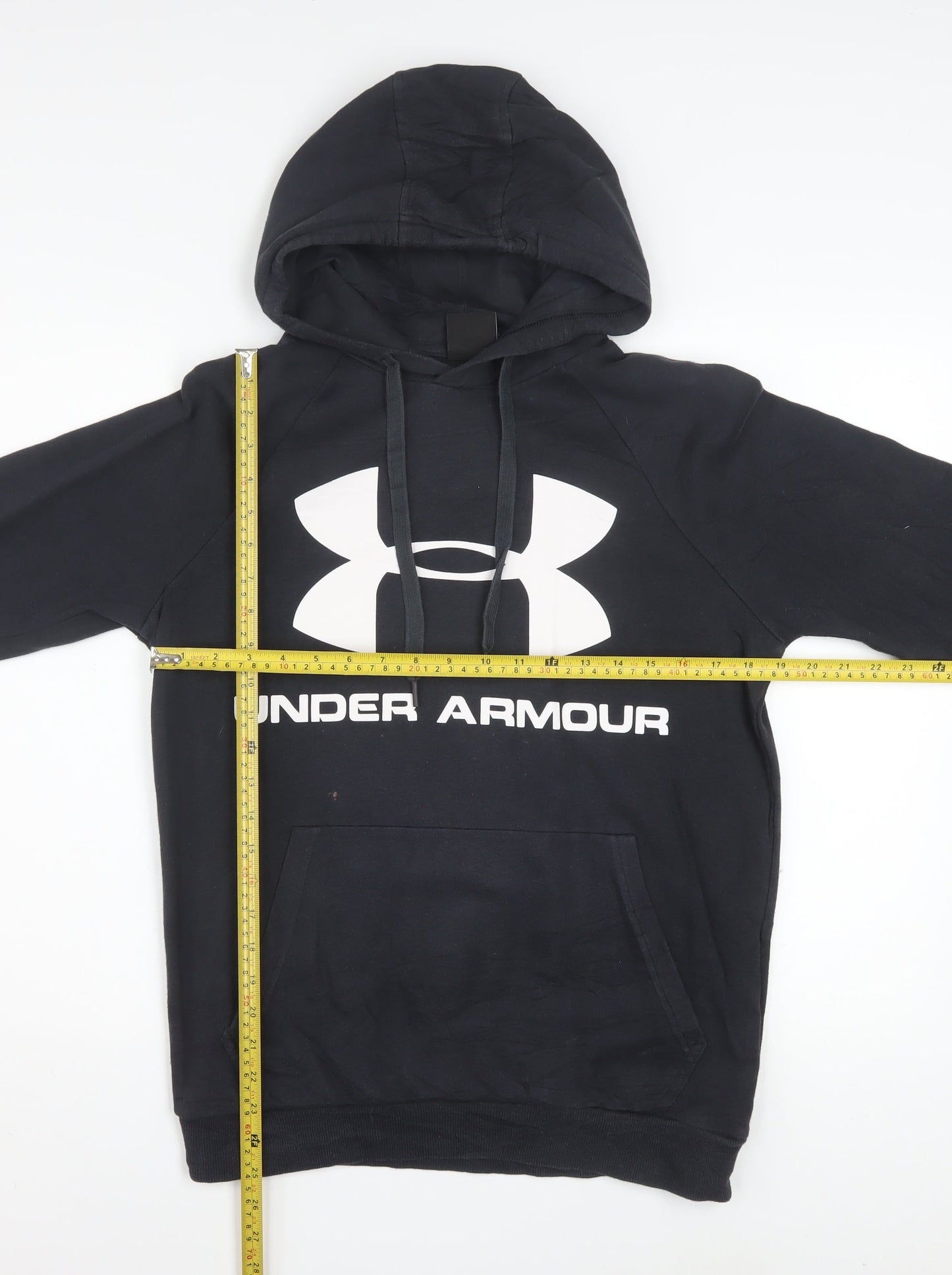 Under Armour Men's Black Small Pullover Hoodie Logo Graphic Sportswear