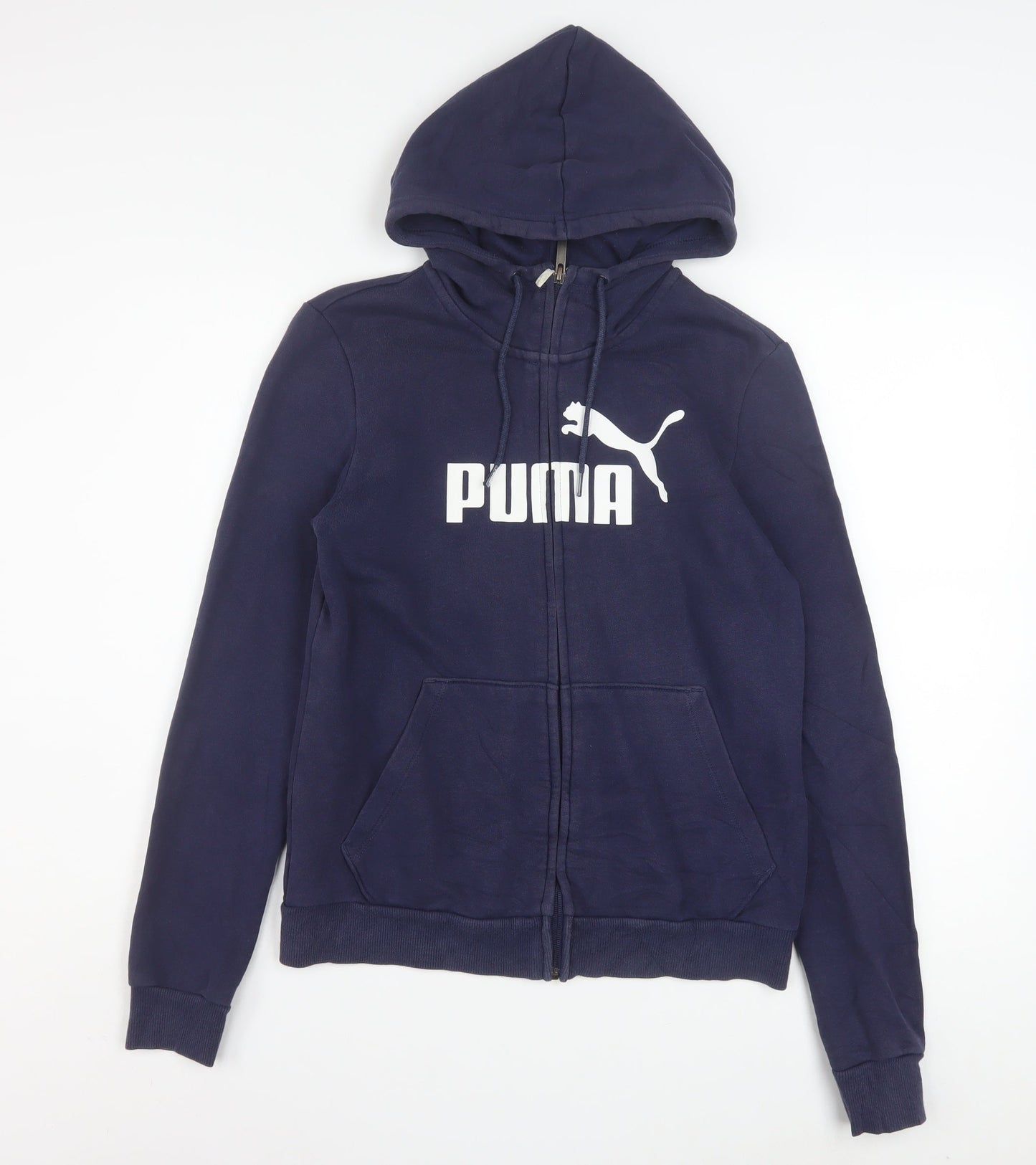 PUMA Women's Navy Full Zip Hoodie Size 12 Cotton Blend