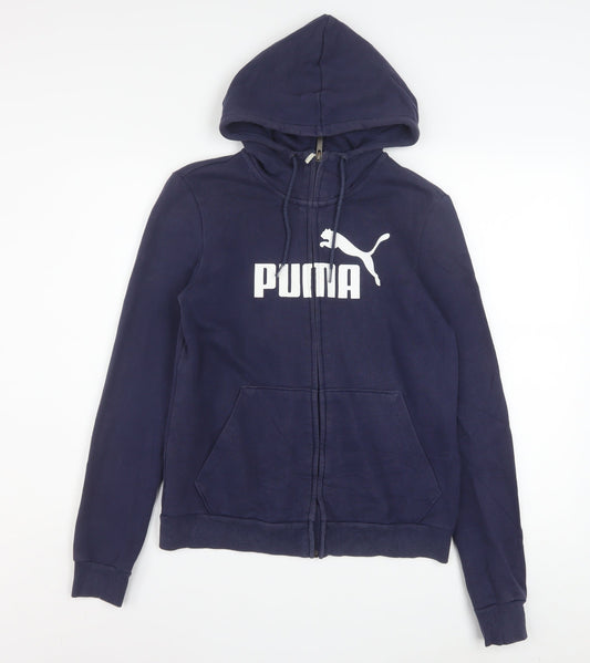PUMA Women's Navy Full Zip Hoodie Size 12 Cotton Blend