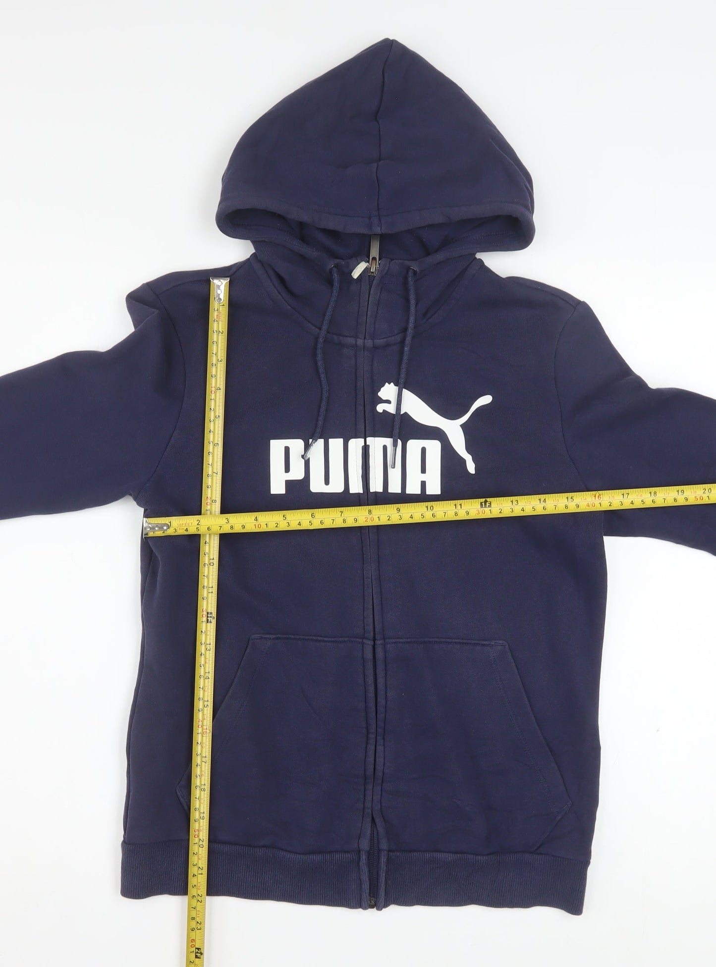 PUMA Women's Navy Full Zip Hoodie Size 12 Cotton Blend
