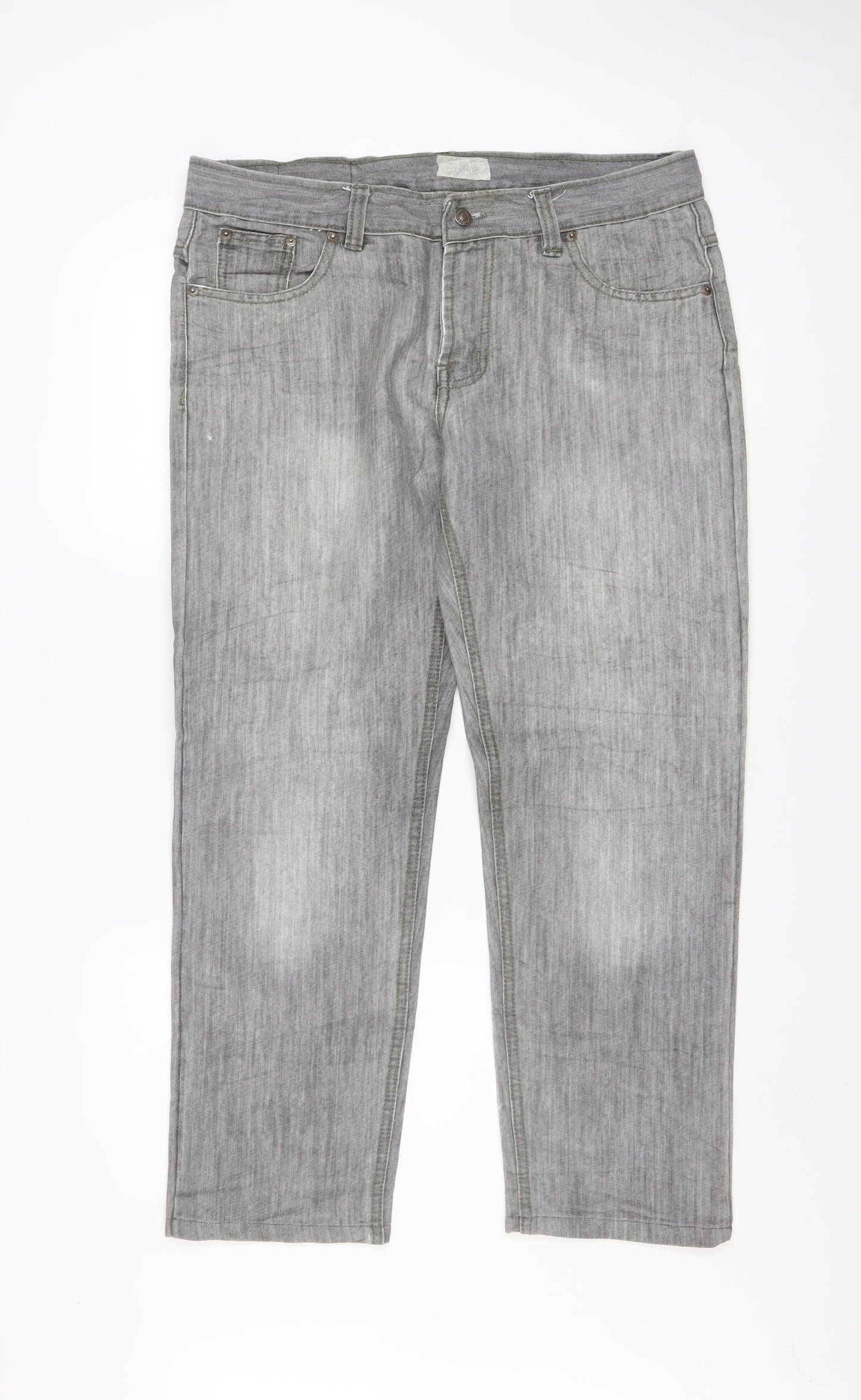 Levi's Retro Jeans Men's Grey Straight Leg 36 Waist Cotton Denim