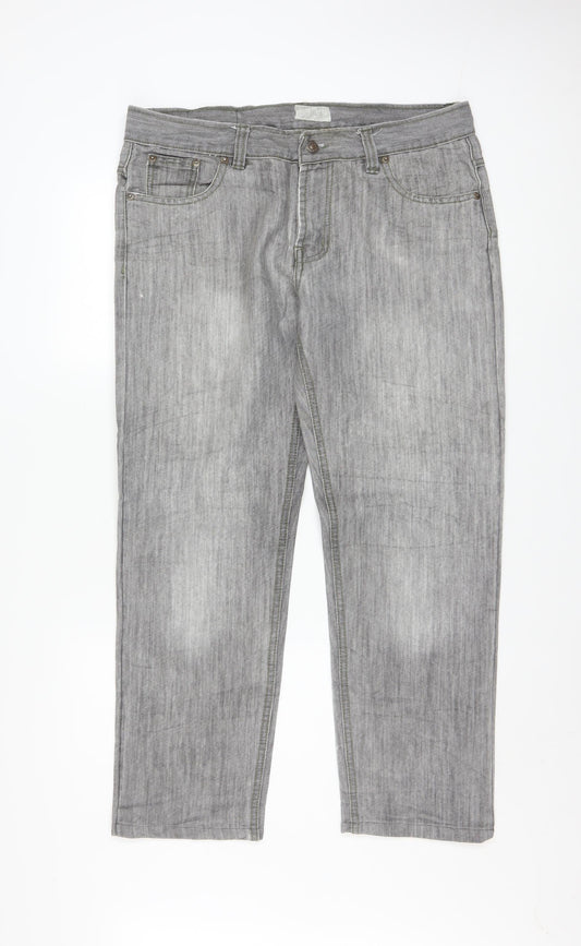 Levi's Retro Jeans Men's Grey Straight Leg 36 Waist Cotton Denim