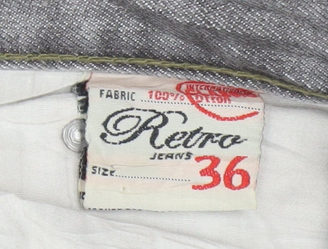 Levi's Retro Jeans Men's Grey Straight Leg 36 Waist Cotton Denim
