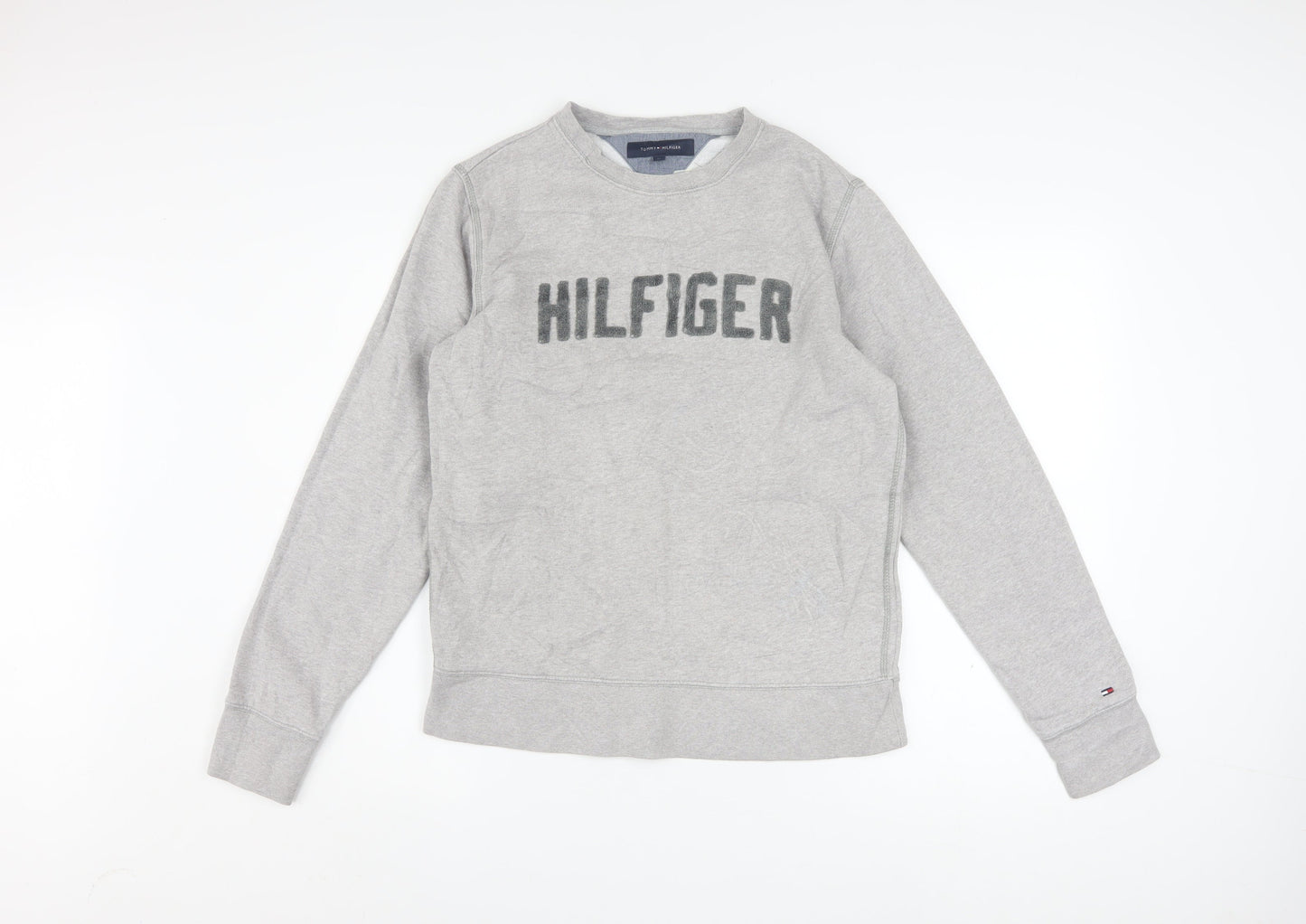 Tommy Hilfiger Men's Grey Crew Neck Logo Sweatshirt M