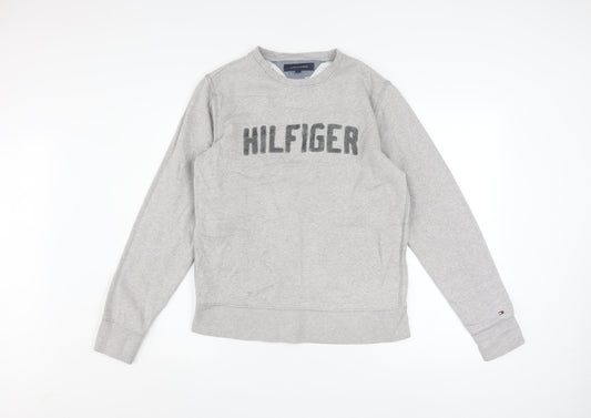 Tommy Hilfiger Men's Grey Crew Neck Logo Sweatshirt M