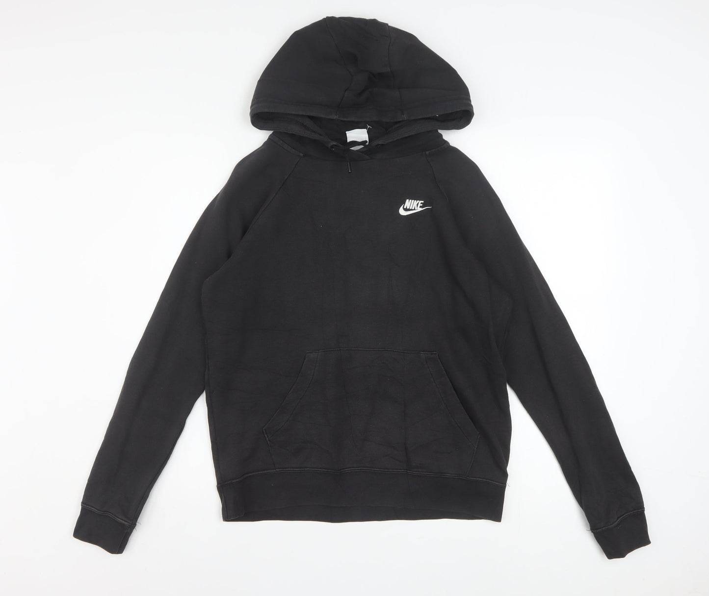 Nike Men's Black Pullover Hoodie Small Fleece Logo Sweatshirt