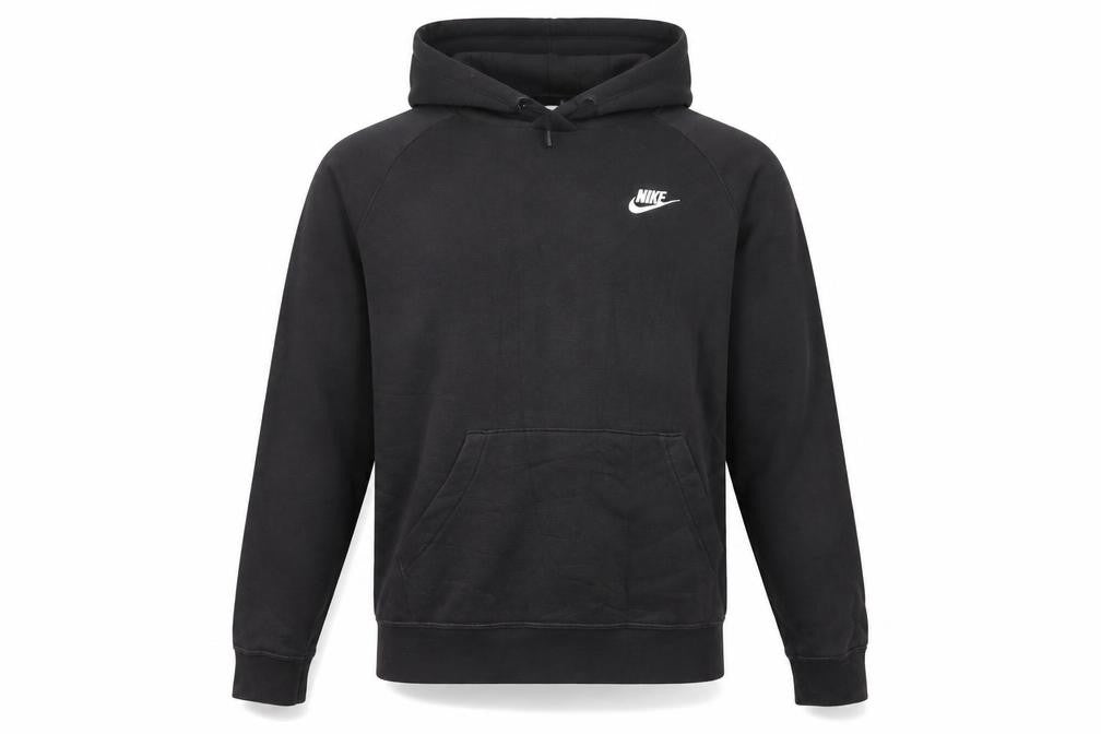 Nike Men's Black Pullover Hoodie Small Fleece Logo Sweatshirt