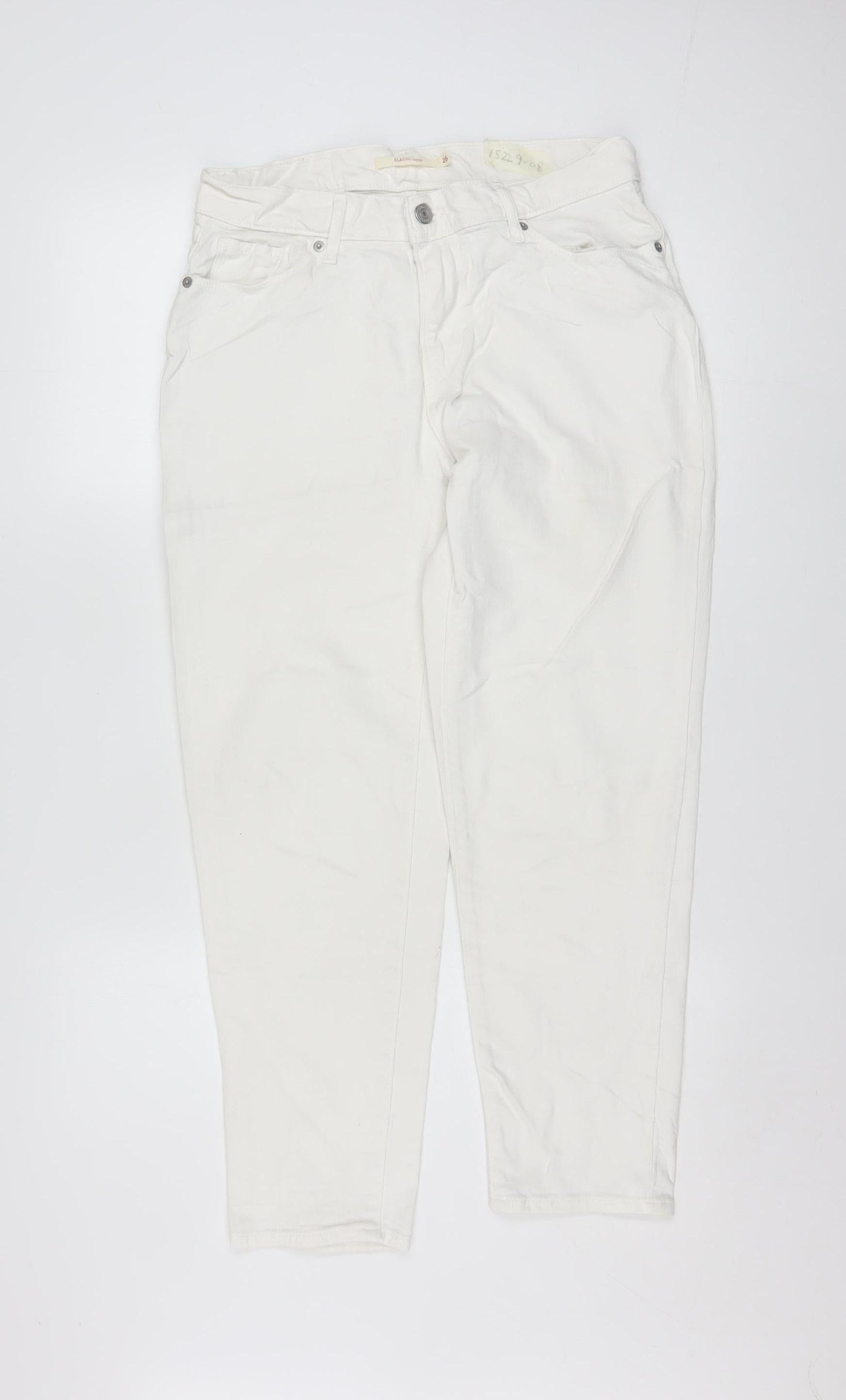 Levi's Women's White Classic Crop Denim Jeans Size 26 Regular Fit