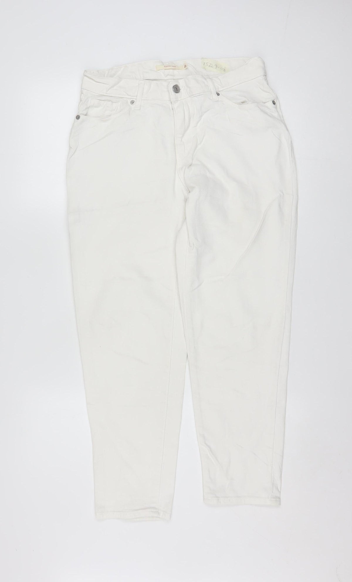 Levi's Women's White Classic Crop Denim Jeans Size 26 Regular Fit