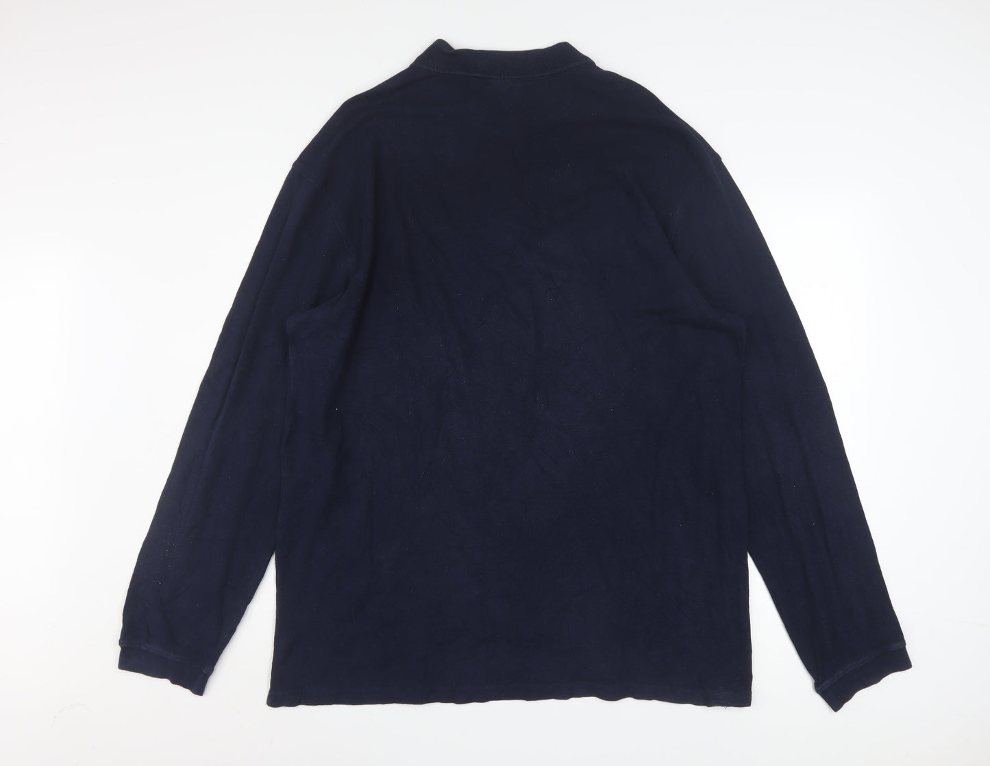 Russell Mens Blue XL Long Sleeve Collared Button-Up Polo Shirt