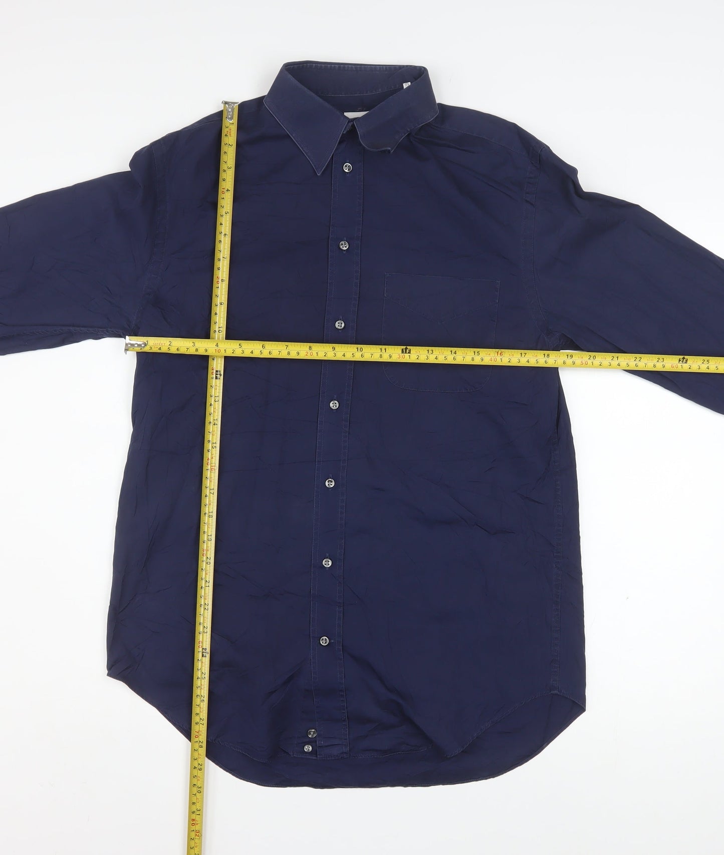 Armani Collezioni Men's Blue 15.5 Regular Fit Long Sleeve Button-Up Shirt