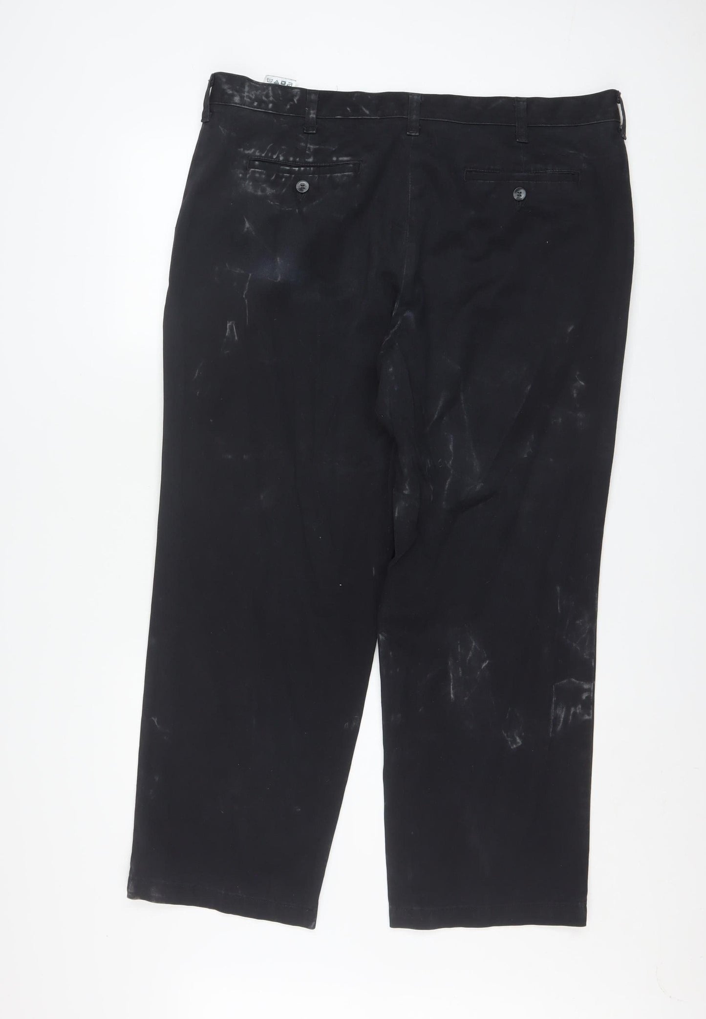 Lee Men's Black Straight Fit Chino Trousers 38x29 Cotton Blend