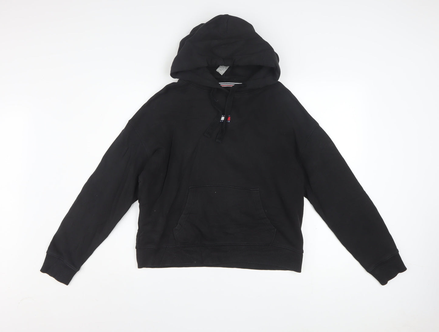Tommy Jeans Women's Black Cotton Pullover Hoodie Size M