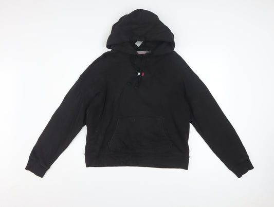 Tommy Jeans Women's Black Cotton Pullover Hoodie Size M