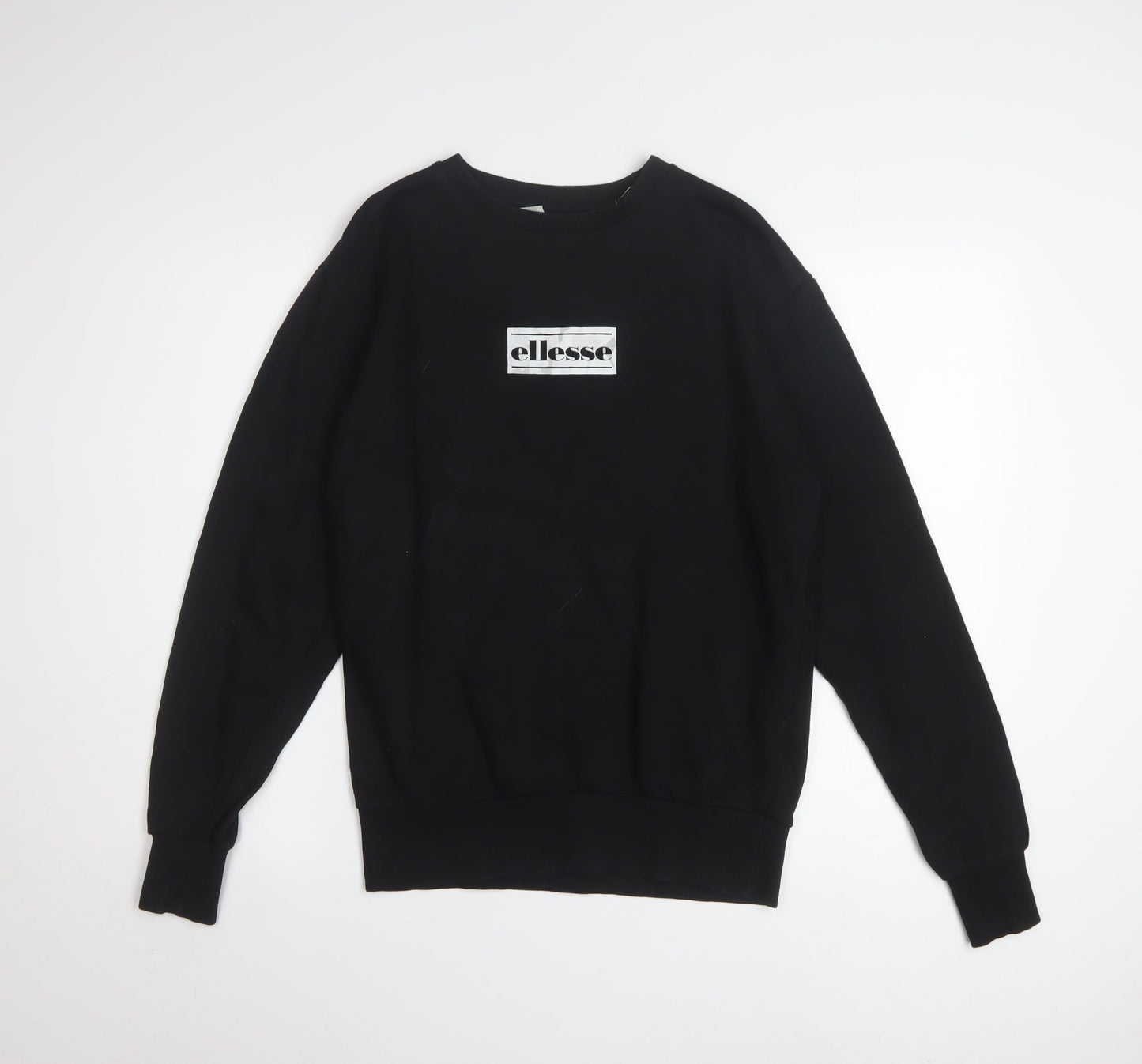 Ellesse Men's Black Small Crew Neck Pullover Sweatshirt