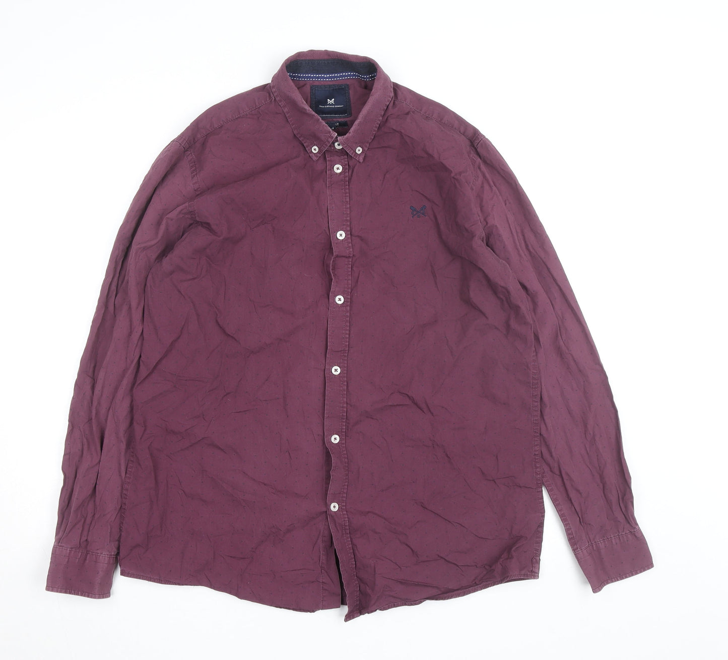 Crew Clothing Men’s Purple Slim Fit XL Button-Down Cotton Shirt