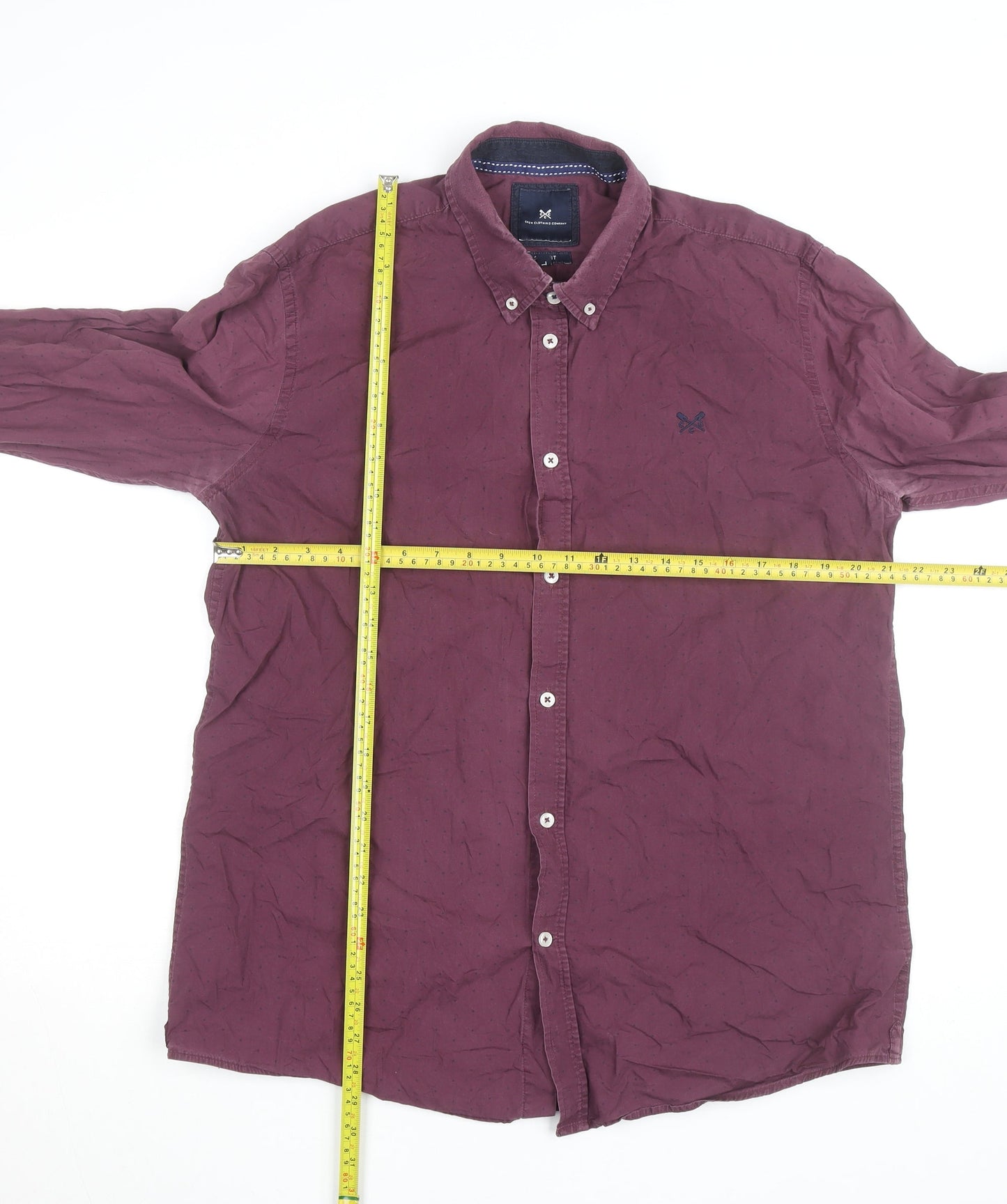 Crew Clothing Men’s Purple Slim Fit XL Button-Down Cotton Shirt