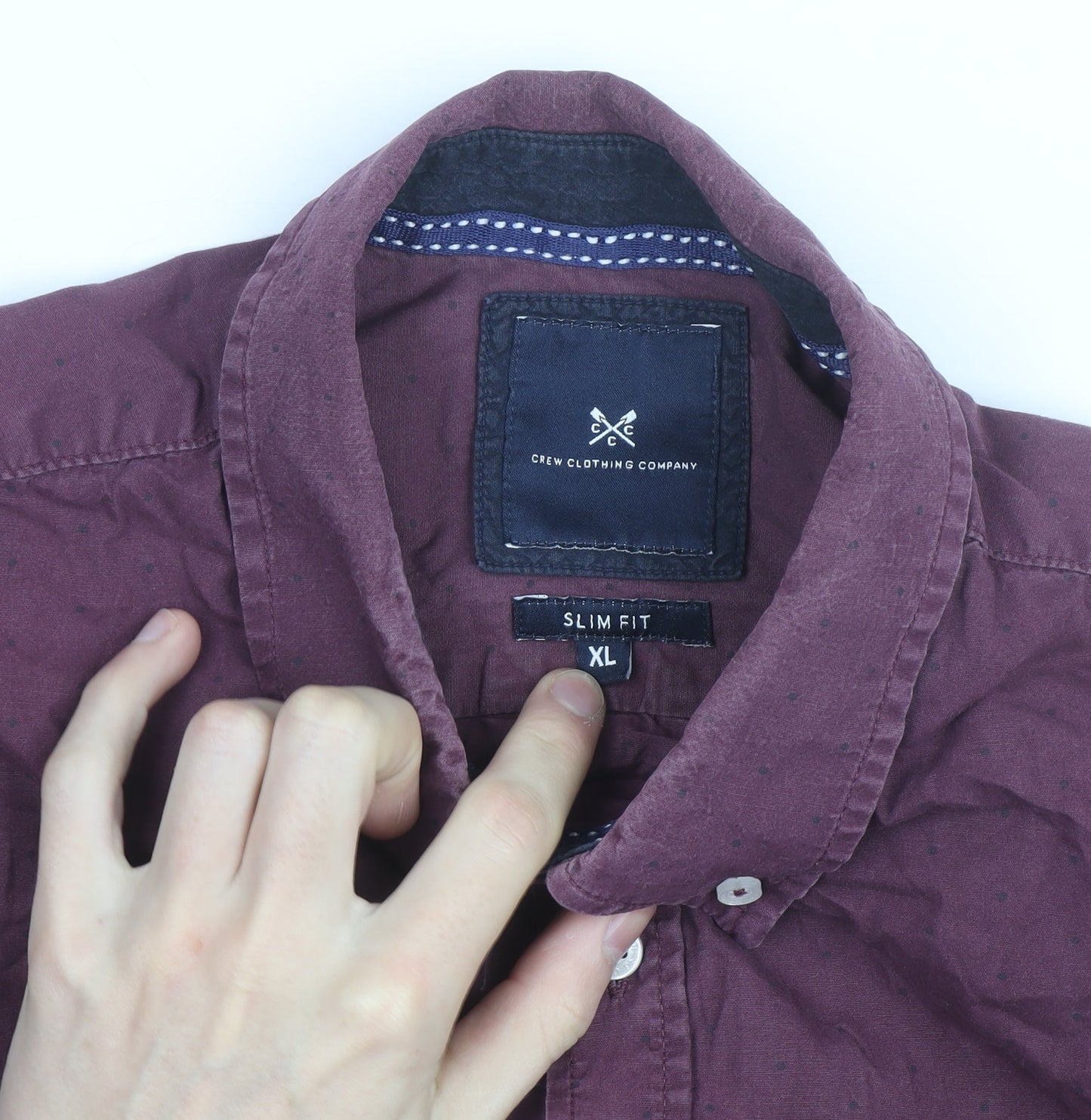 Crew Clothing Men’s Purple Slim Fit XL Button-Down Cotton Shirt