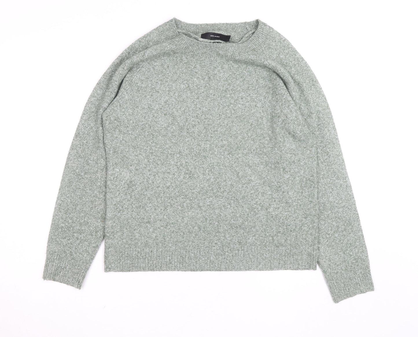 Vero Moda Women’s Green Crew Neck Knit Long Sleeve Pullover Jumper L