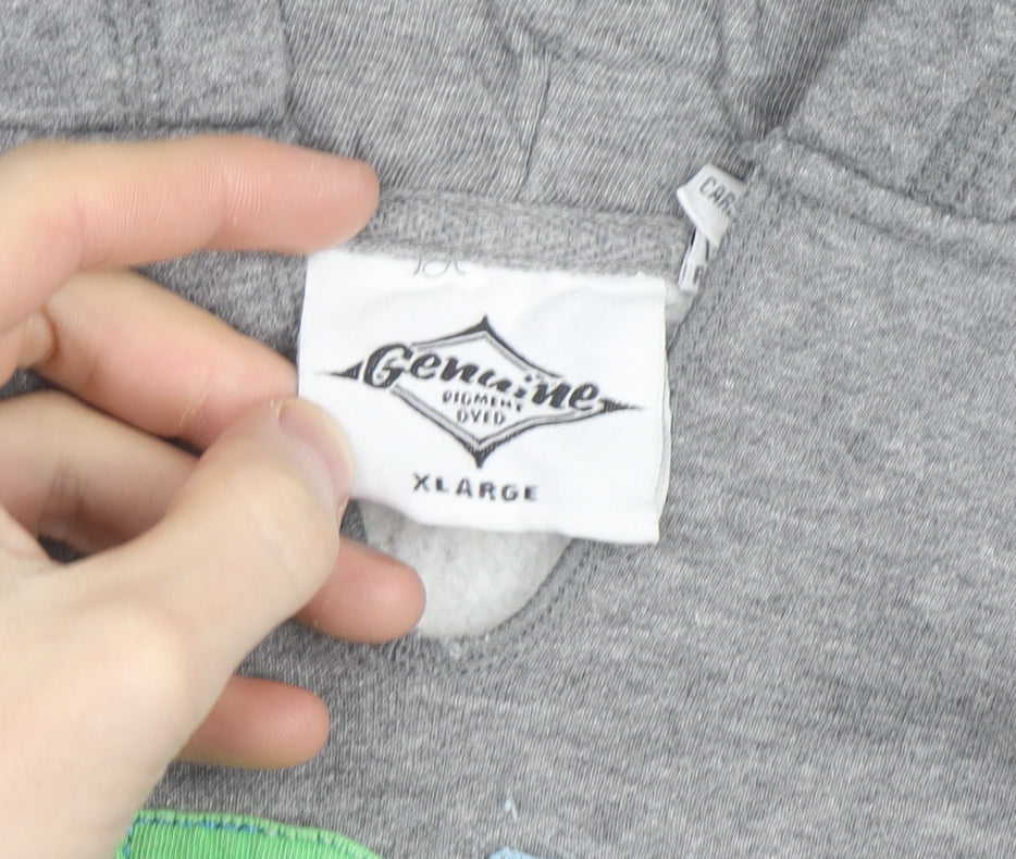 Genuine Pigment Dyed Women's Grey Hoodie XL Tree Hill NC Graphic Pullover
