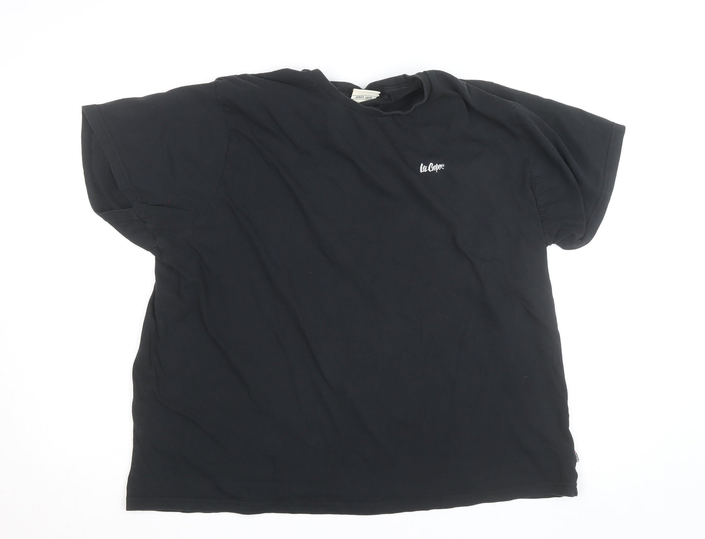 Lee Cooper Men's Black 2XL Short Sleeve Cotton T-Shirt
