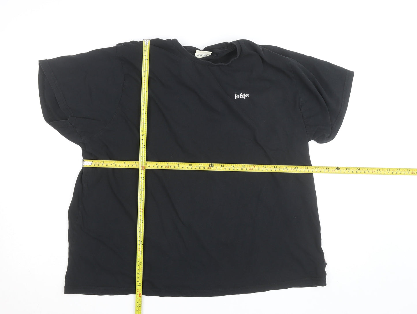 Lee Cooper Men's Black 2XL Short Sleeve Cotton T-Shirt