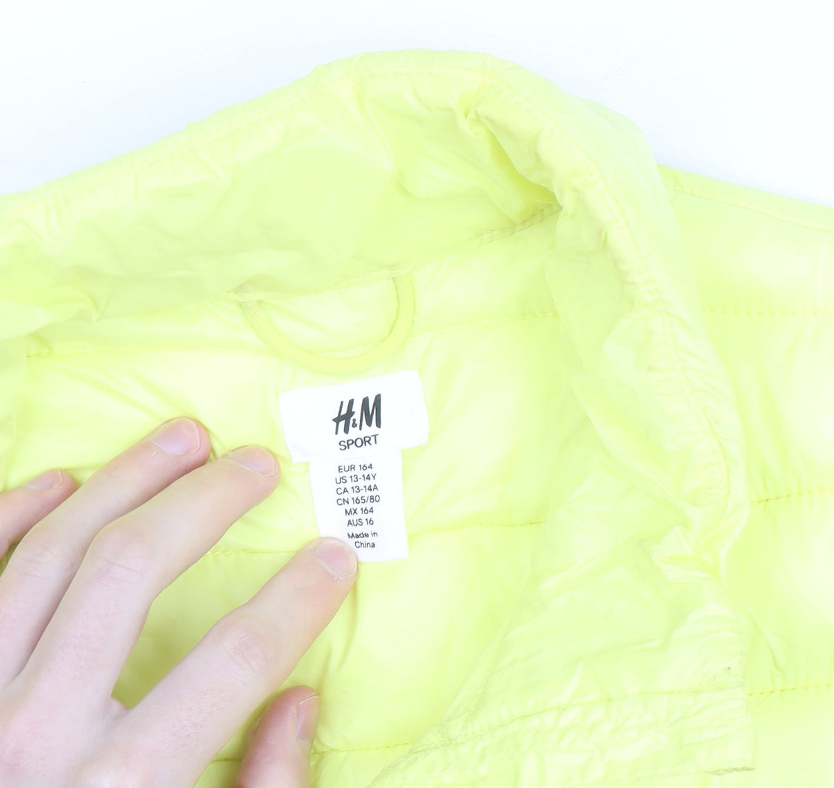H&M Yellow Teen Girls 14 Lightweight Puffer Active Jacket